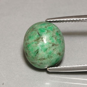 8.41캐럿 천연 그린 마우싯싯, 타원형 컷, 13.2×11.3 mm, 불투명체