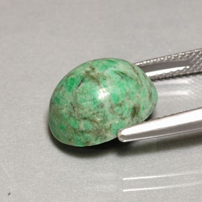 8.41캐럿 천연 그린 마우싯싯, 타원형 컷, 13.2×11.3 mm, 불투명체