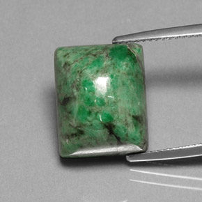 15.19캐럿 천연 그린 마우싯싯, 바게트, 14.6×11.8 mm, 불투명체