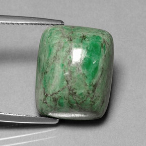 20.95캐럿 천연 그린 마우싯싯, 쿠션 컷, 17×13.8 mm, 불투명체