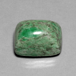20.95캐럿 천연 그린 마우싯싯, 쿠션 컷, 17×13.8 mm, 불투명체
