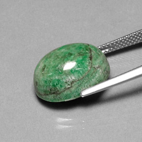 11.30캐럿 천연 그린 마우싯싯, 타원형 컷, 14.9×11.1 mm, 불투명체