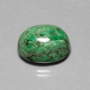 14.02캐럿 천연 그린 마우싯싯, 타원형 컷, 15.8×12.7 mm, 불투명체