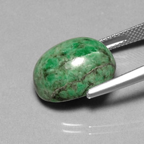 14.02캐럿 천연 그린 마우싯싯, 타원형 컷, 15.8×12.7 mm, 불투명체