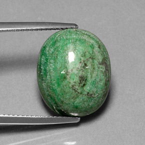 13.55캐럿 천연 그린 마우싯싯, 타원형 컷, 16.2×13.5 mm, 불투명체