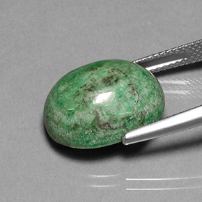 13.55캐럿 천연 그린 마우싯싯, 타원형 컷, 16.2×13.5 mm, 불투명체