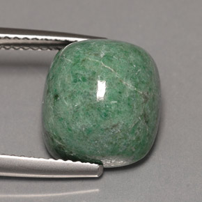 9.50캐럿 천연 그린 마우싯싯, 쿠션 컷, 11.9×11 mm, 불투명체