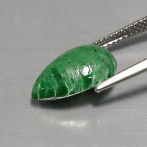 4.24캐럿 천연 그린 마우싯싯, 배 모양, 13.9×9.2 mm, 불투명체