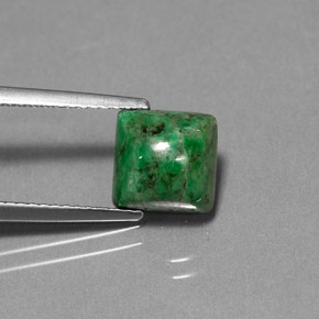 3.10캐럿 천연 그린 마우싯싯, 스퀘어, 7.9×7.8 mm, 불투명체