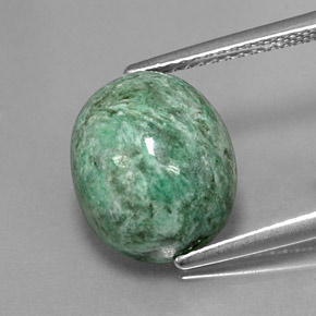 7.78캐럿 천연 그린 마우싯싯, 타원형 컷, 12.6×10.4 mm, 불투명체