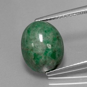 6.54캐럿 천연 그린 마우싯싯, 타원형 컷, 12.2×9.8 mm, 불투명체