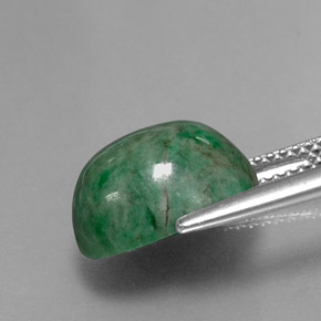 6.54캐럿 천연 그린 마우싯싯, 타원형 컷, 12.2×9.8 mm, 불투명체
