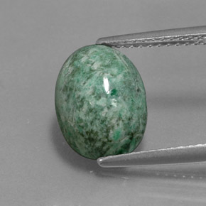 4.23캐럿 천연 그린 마우싯싯, 타원형 컷, 11.3×8.5 mm, 불투명체