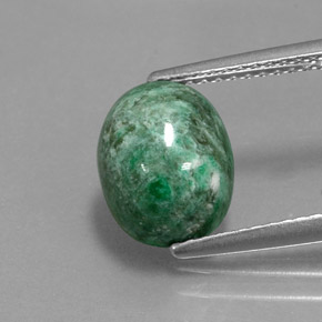 3.14캐럿 천연 그린 마우싯싯, 타원형 컷, 10.2×7.8 mm, 불투명체