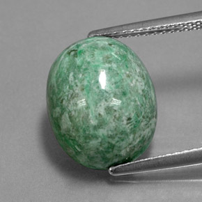 8.84캐럿 천연 녹색 앉아-앉아, 타원형 컷, 불투명체