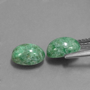 캐럿 천연 그린 마우싯싯 보석, 타원형 컷, 8.1×5.7 mm, 불투명체