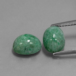 캐럿 천연 그린 마우싯싯 보석, 타원형 컷, 8.7×6.9 mm, 불투명체