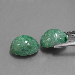 캐럿 천연 그린 마우싯싯 보석, 타원형 컷, 8.7×6.9 mm, 불투명체