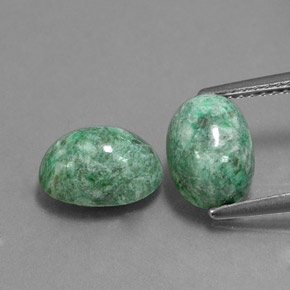 캐럿 천연 그린 마우싯싯 보석, 타원형 컷, 9.3×6.7 mm, 불투명체