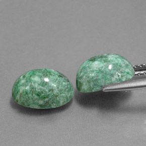 캐럿 천연 그린 마우싯싯 보석, 타원형 컷, 9.3×6.7 mm, 불투명체