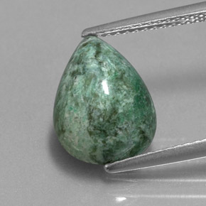 4.70캐럿 천연 그린 마우싯싯, 배 모양, 12.4×9.3 mm, 불투명체