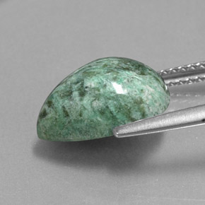 4.70캐럿 천연 그린 마우싯싯, 배 모양, 12.4×9.3 mm, 불투명체
