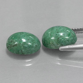 캐럿 천연 녹색 앉아-앉아 보석, 타원형 컷, 불투명체