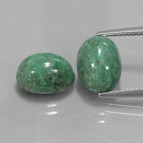 캐럿 천연 그린 마우싯싯 보석, 타원형 컷, 10.6×7.9 mm, 불투명체