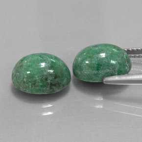 캐럿 천연 그린 마우싯싯 보석, 타원형 컷, 10.6×7.9 mm, 불투명체