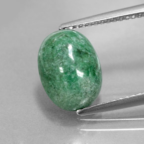 3.87캐럿 천연 그린 마우싯싯, 타원형 컷, 11.3×8.4 mm, 불투명체