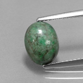 2.36캐럿 천연 그린 마우싯싯, 타원형 컷, 9.4×7.4 mm, 불투명체