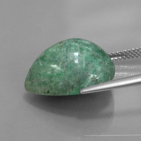 15.87캐럿 천연 그린 마우싯싯, 배 모양, 17.9×13.7 mm, 불투명체