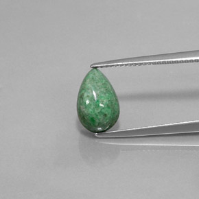 3.83캐럿 천연 그린 마우싯싯, 배 모양, 11.3×7.4 mm, 불투명체