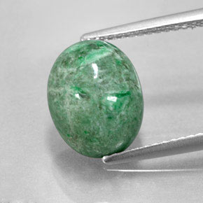 4.55캐럿 천연 그린 마우싯싯, 타원형 컷, 11.5×9.1 mm, 불투명체