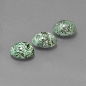캐럿 천연 그린 마우싯싯 보석, 타원형 컷, 8.1×6.3 mm, 불투명체
