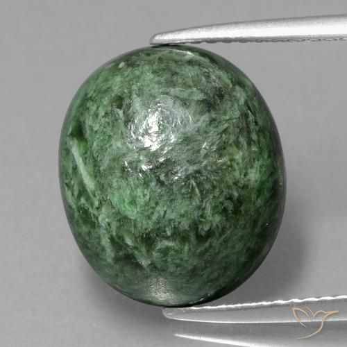 9.55ct 자연스러운 옅은 소나무 녹색 앉아-앉아, 타원형, 불투명체
