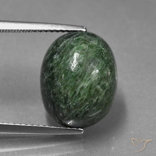 10.86ct 자연스러운 짙은 회색빛이 도는 녹색 앉아-앉아, 타원형, 불투명체