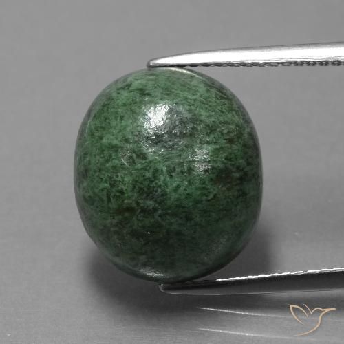 14.06ct 자연스러운 미디엄 그린 앉아-앉아, 타원형, 불투명체
