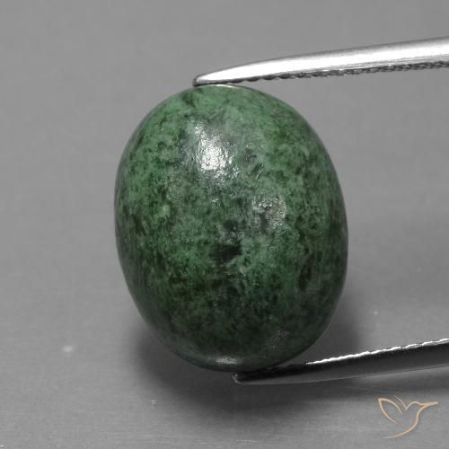 11.86ct 자연스러운 흙빛 녹색 앉아-앉아, 타원형, 불투명체