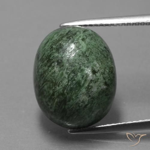 15.84ct 자연스러운 흙빛 녹색 앉아-앉아, 타원형, 불투명체