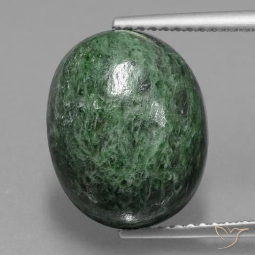 9.69ct 자연스러운 옅은 소나무 녹색 앉아-앉아, 타원형, 불투명체