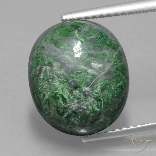 10.77ct 자연스러운 미디엄 그린 앉아-앉아, 타원형, 불투명체