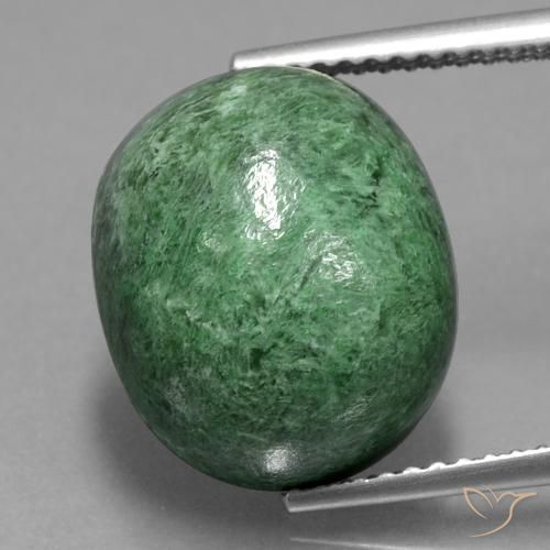 11.99ct 자연스러운 미디엄 그린 앉아-앉아, 타원형, 불투명체