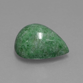 7.04캐럿 천연 옅은 소나무 녹색 마우싯싯, 배 모양, 13.8×10.7 mm, 불투명체