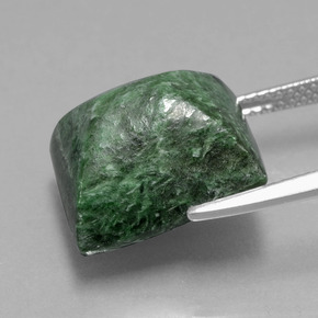 13.44캐럿 천연 그린 마우싯싯, 바게트, 14.1×12.3 mm, 불투명체