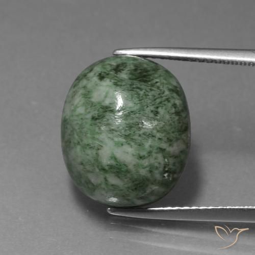 16.43ct 자연스러운 흙빛 녹색 앉아-앉아, 타원형, 불투명체