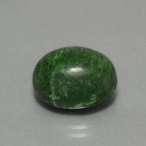 12.36캐럿 천연 그린 마우싯싯, 타원형 컷, 14.8×12.7 mm, 불투명체
