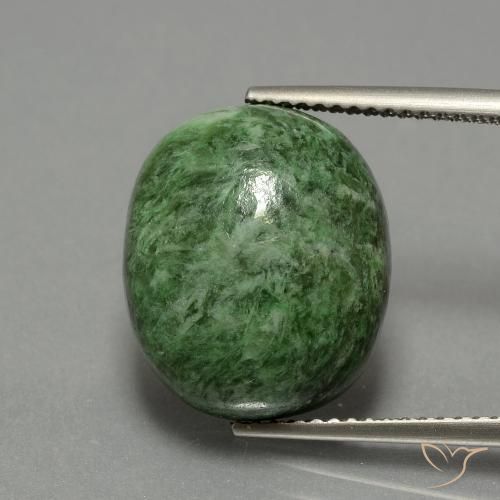 12.65ct 자연스러운 미디엄 그린 앉아-앉아, 타원형, 불투명체