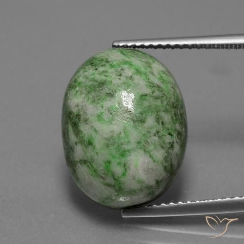13.87ct 자연스러운 미디엄 라이트 그린 앉아-앉아, 타원형, 불투명체