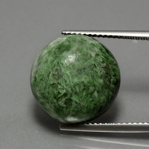 12.92캐럿 천연 그린 마우싯싯, 라운드 컷, 14.57 mm, 불투명체